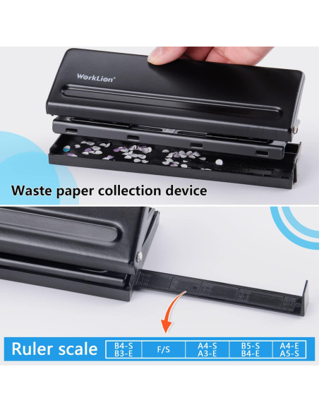 Perforadora Ajustable WORKLION 6 Agujeros A5 - 19.3 cm