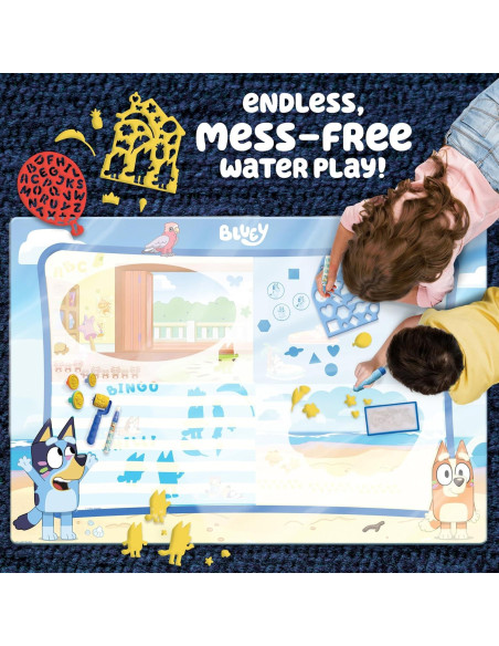 Alfombra de Dibujo de Agua Bluey - Arte Acuático Reutilizable