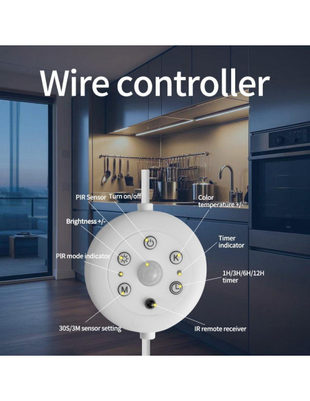 Barra de luz LED bajo gabinete THLITURE 3Pack 12W regulable