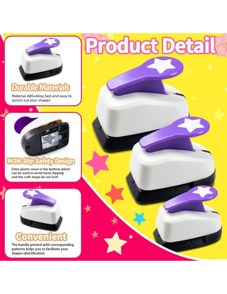 Juego de Perforadoras de Papel Estrella DDXY, 3 Piezas