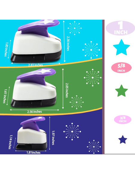 Juego de Perforadoras de Papel Estrella DDXY, 3 Piezas