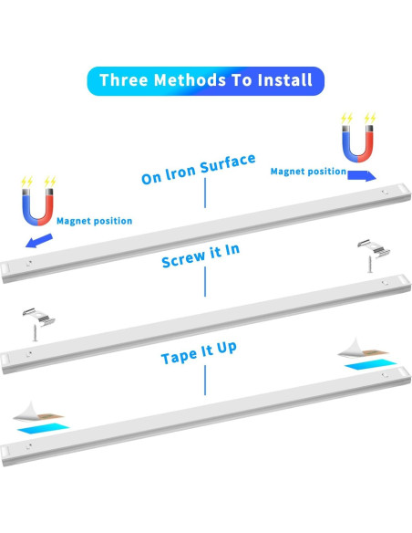 Barra de luz LED bajo gabinete THLITURE 3Pack 12W regulable