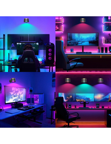 Juego de Apliques de Pared LED Speclux 2 Pcs Negro 3 Temperaturas