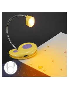 Luz de libro recargable HONGUT amarilla con 2 modos