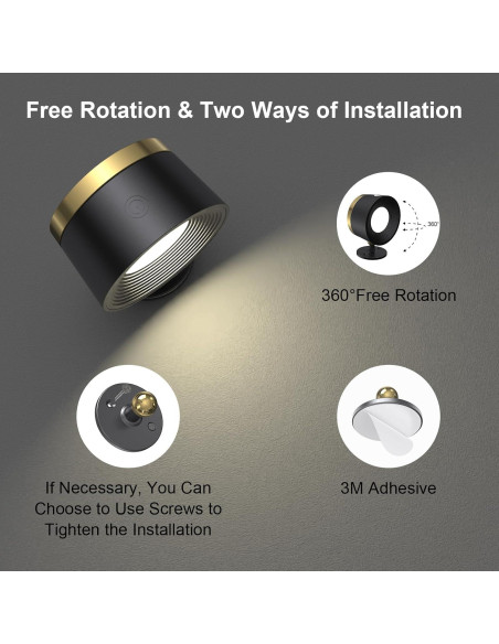 Juego de Apliques de Pared LED Speclux 2 Pcs Negro 3 Temperaturas