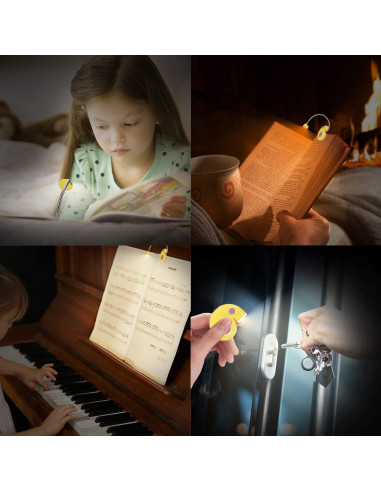 Luz de libro recargable HONGUT amarilla con 2 modos