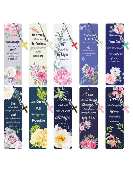 Marcadores de Versículos Bíblicos Tenare 20 Piezas Estilo Flor