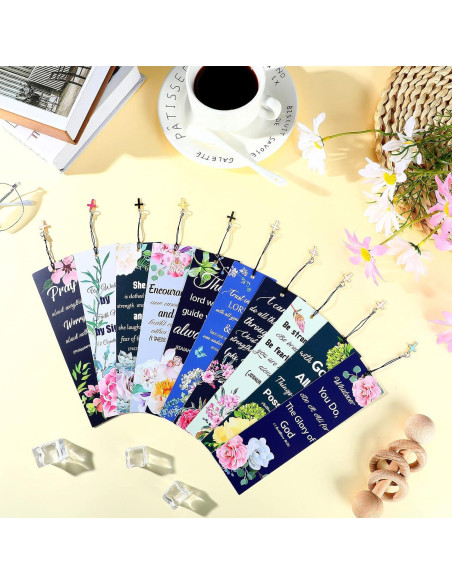 Marcadores de Versículos Bíblicos Tenare 20 Piezas Estilo Flor