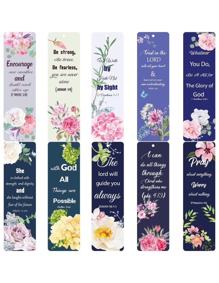 Marcadores de Versículos Bíblicos Tenare 20 Piezas Estilo Flor
