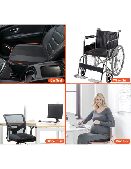 Cojín de Asiento Ergonómico Lofty Aim - Espuma de Memoria 45x43cm Cojín de Asiento Ergonómico Lofty Aim - Espuma de Memoria 45x43cm