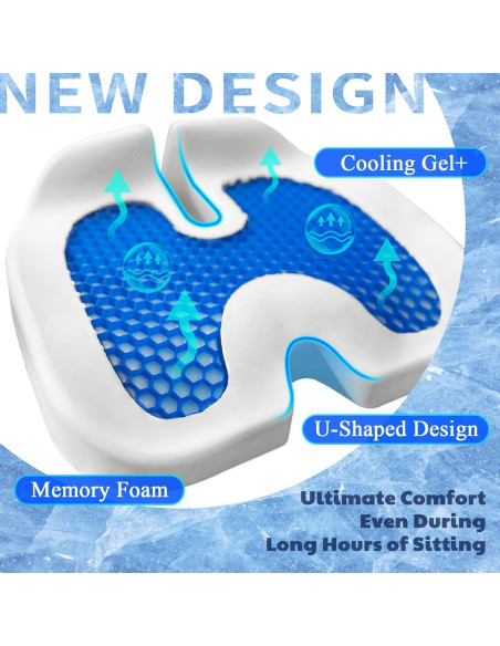 Cojín de Asiento de Gel y Espuma TOYALI CST-ZD Negro 45x46 cm