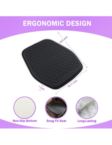Cojín de Gel Antideslizante Binsheo para Asiento de Coche y Oficina