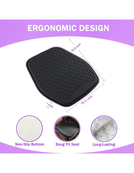 Cojín de Gel Antideslizante Binsheo para Asiento de Coche y Oficina