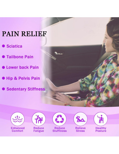 Cojín de Gel Antideslizante Binsheo para Asiento de Coche y Oficina