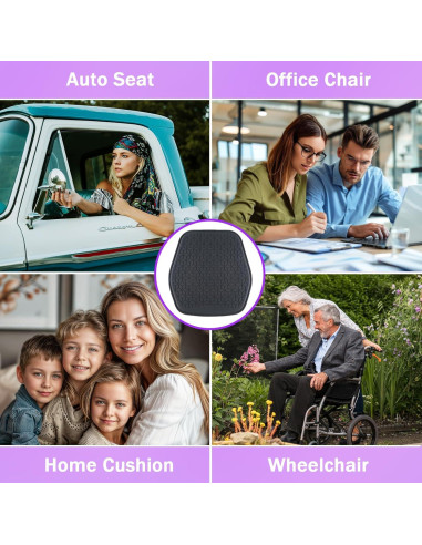 Cojín de Gel Antideslizante Binsheo para Asiento de Coche y Oficina