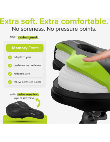 Sillín de bicicleta Velmia unisex - Ergonómico e impermeable