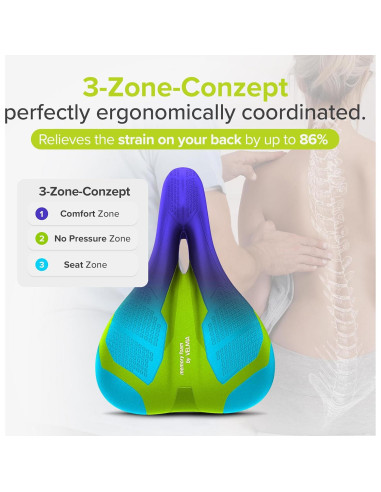 Sillín de bicicleta Velmia unisex - Ergonómico e impermeable