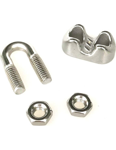 20 Clips de Cable de Acero Inoxidable HEVER M3 17x8.5mm