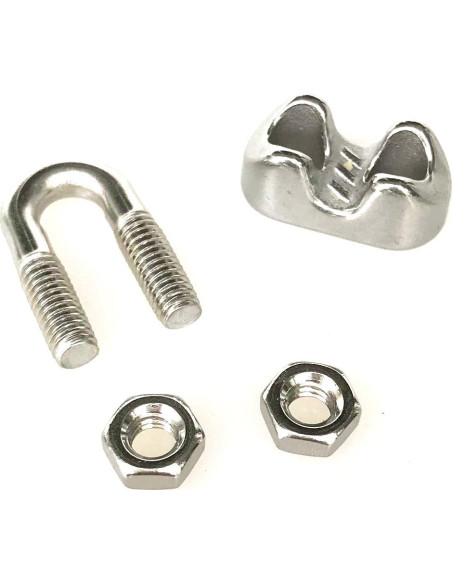 20 Clips de Cable de Acero Inoxidable HEVER M3 17x8.5mm