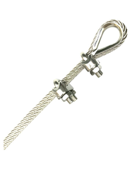 20 Clips de Cable de Acero Inoxidable HEVER M3 17x8.5mm