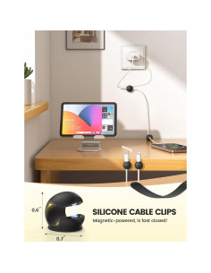 8 Clips Organizadores de Cables Magnéticos Lamicall Silicona 2