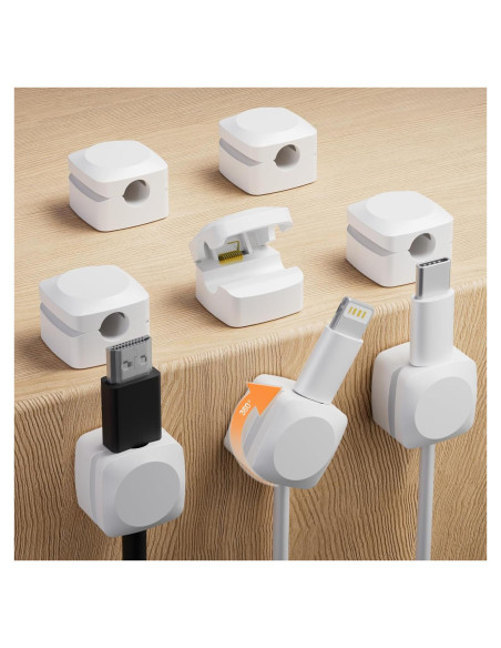 Organizador de Cables Daisyhome 8 Piezas Blanco Rotatable
