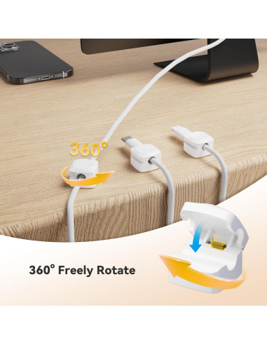 Organizador de Cables Daisyhome 8 Piezas Blanco Rotatable