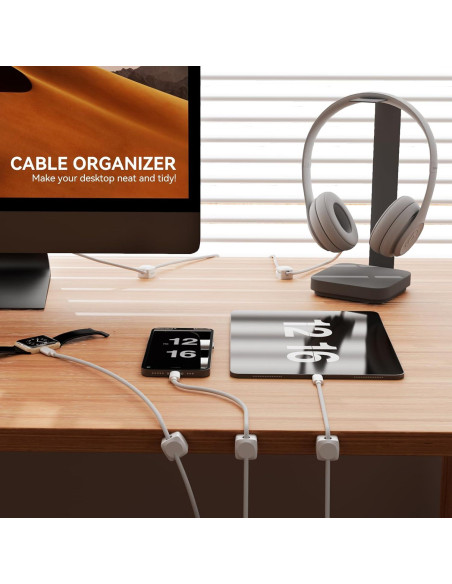 Organizador de Cables Daisyhome 8 Piezas Blanco Rotatable