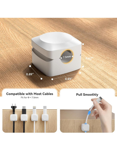 Organizador de Cables Daisyhome 8 Piezas Blanco Rotatable