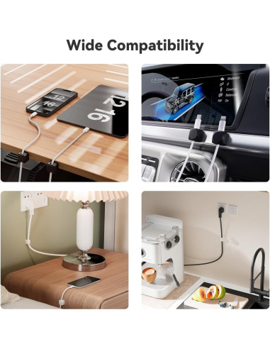 Organizador de Cables Daisyhome 8 Piezas Blanco Rotatable