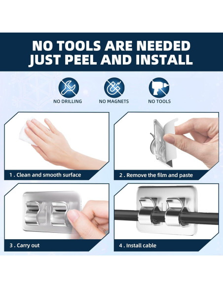 Ganchos Adhesivos para Cables IFLOH - 26 Piezas Resistentes Ganchos Adhesivos para Cables IFLOH - 26 Piezas Resistentes