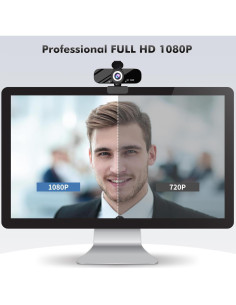 Cámara Web HD 1080P Gohero con Micrófono y Lente Gran Angular 2