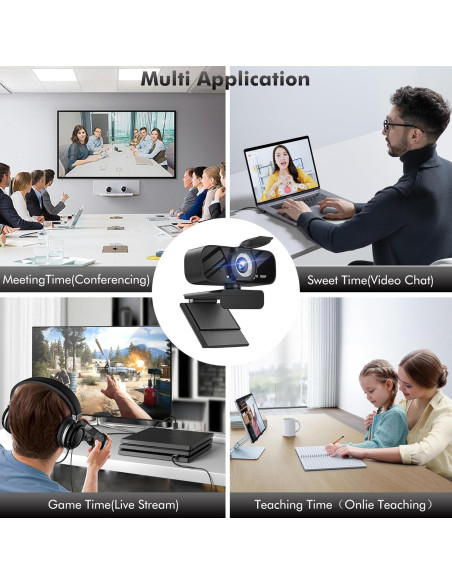 Cámara Web HD 1080P Gohero con Micrófono y Lente Gran Angular