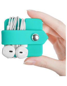 Organizador de Auriculares ELFRhino de Silicona Azul 5cm 2