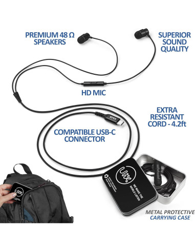 Auriculares USB-C UliX Rider con Aislamiento de Sonido