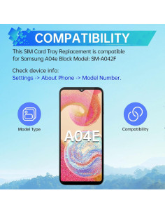Bandeja de tarjeta SIM para Samsung Galaxy A04e - Reemplazo Negro 2