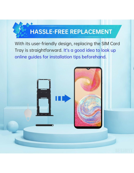 Bandeja de tarjeta SIM para Samsung Galaxy A04e - Reemplazo Negro Bandeja de tarjeta SIM para Samsung Galaxy A04e - Reemplazo Negro
