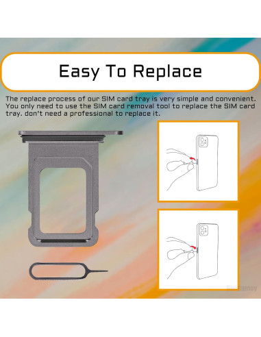 Bandeja de tarjeta SIM negra para iPhone X - Risidamoy