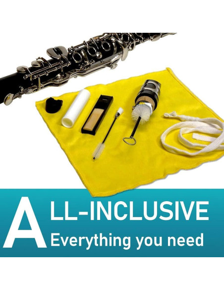 Kit de Cuidado para Clarinete Libretto - Cepillos, Paño y Grasa