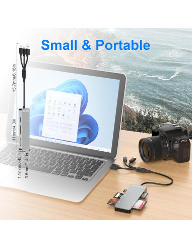 Lector de Tarjetas 5 en 1 Ardaddyn AR-USB-M14 USB-C Lightning