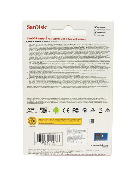 Tarjeta microSDXC SanDisk Ultra 128GB UHS-I Clase 10
