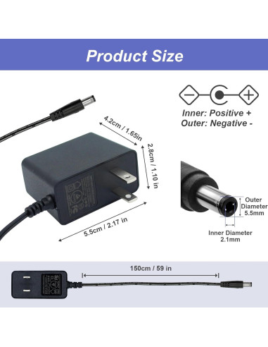 Adaptador de Alimentación 12V 1A Genérico con 9 Conectores