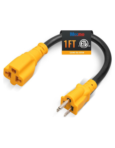 Adaptador de Poder MECMO 12AWG 1 Pie 15A a 20A NEMA