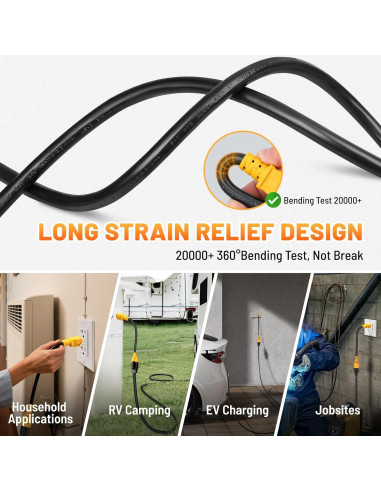 Adaptador de Poder MECMO 12AWG 1 Pie 15A a 20A NEMA