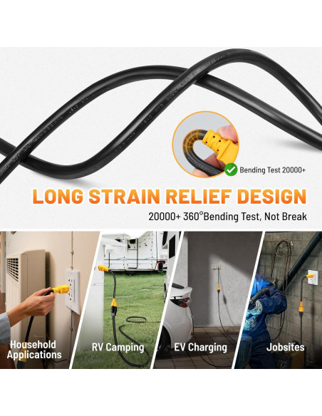 Adaptador de Poder MECMO 12AWG 1 Pie 15A a 20A NEMA