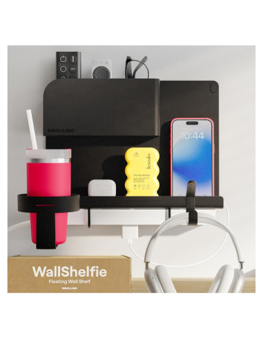 Organizador de Pared Smallish WallShelfie Negro - Estante Flotante