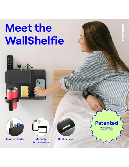 Organizador de Pared Smallish WallShelfie Negro - Estante Flotante Organizador de Pared Smallish WallShelfie Negro - Estante Flotante
