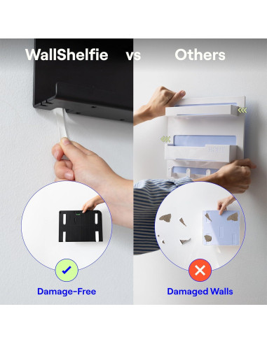 Organizador de Pared Smallish WallShelfie Negro - Estante Flotante