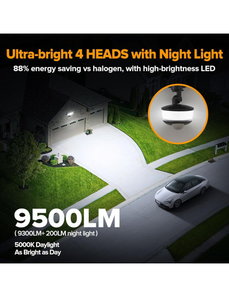 Luz de Seguridad LED LUTEC 84W 9500LM con Sensor Movimiento