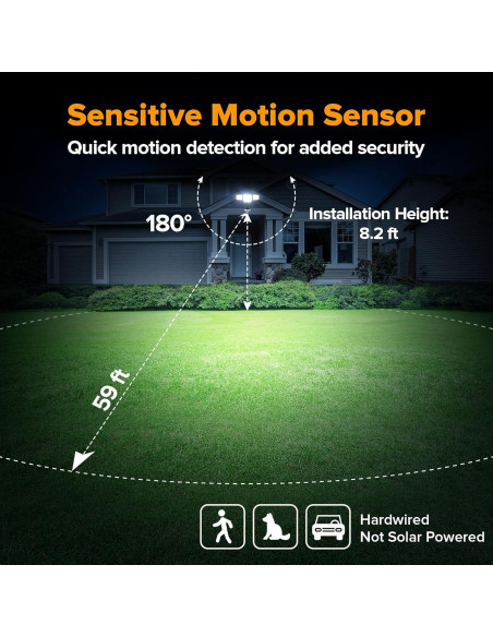 Luz de Seguridad LED LUTEC 84W 9500LM con Sensor Movimiento